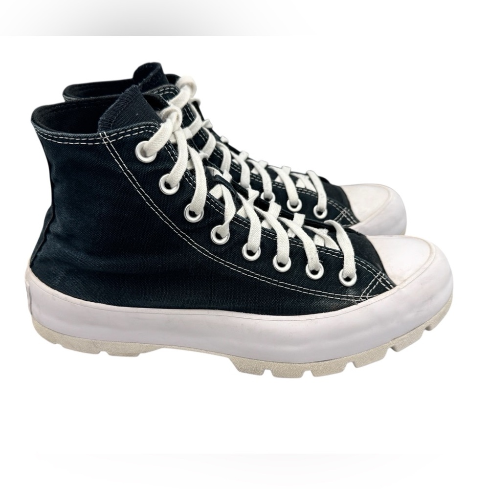 Converse Chuck Taylor All Star Women Black High-Top Chunky Platform Shoes 9.5